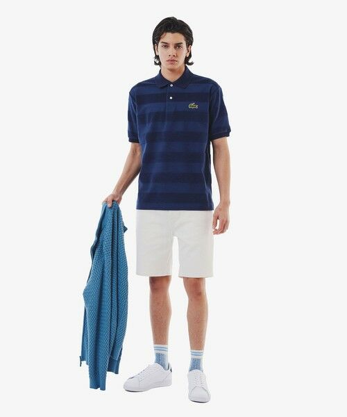 LACOSTE / ラコステ ポロシャツ | パイル地切り替え同色ボーダーポロシャツ | 詳細15