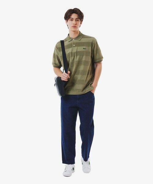 LACOSTE / ラコステ ポロシャツ | パイル地切り替え同色ボーダーポロシャツ | 詳細20