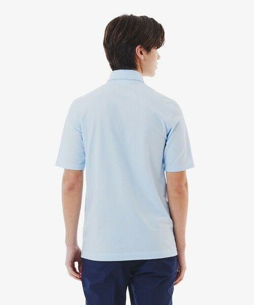 ラコステ LACOSTE PH441EL ボタンダウン　ポロシャツ ワンポイト 鹿の子地切り替え同色ストライプボタンダウンポロシャツ