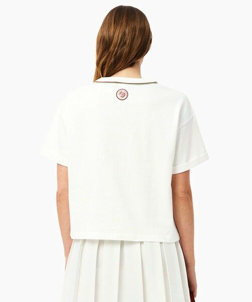 LACOSTE / ラコステ Tシャツ | クロップド丈 ローラン・ギャロスコラボ グラフィックプリント 半袖Tシャツ | 詳細1