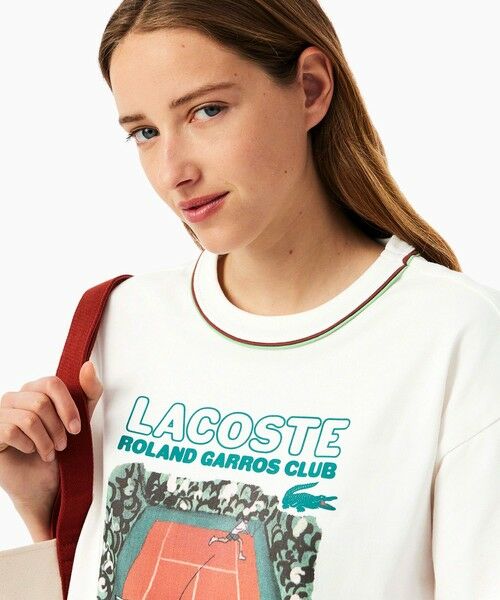 LACOSTE / ラコステ Tシャツ | クロップド丈 ローラン・ギャロスコラボ グラフィックプリント 半袖Tシャツ | 詳細2
