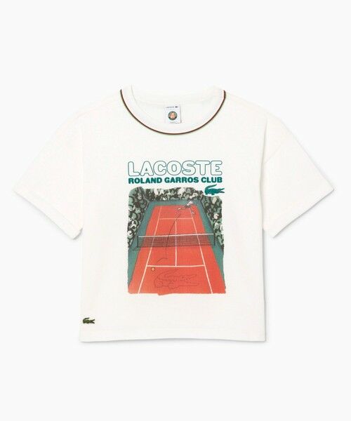 LACOSTE / ラコステ Tシャツ | クロップド丈 ローラン・ギャロスコラボ グラフィックプリント 半袖Tシャツ | 詳細4