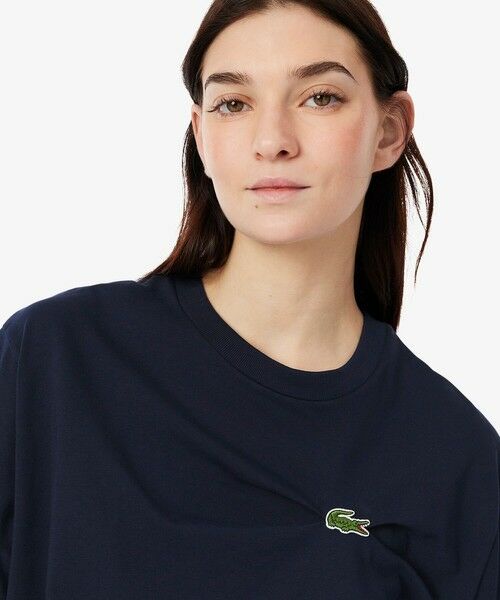 ラコステ LACOSTE レディース Tシャツ ロゴ ワンポイント TF9595-10 （ネイビー） WEB限定】[LACOSTE/ラコステ] ワンポイントロゴ 鹿の子ポケットT