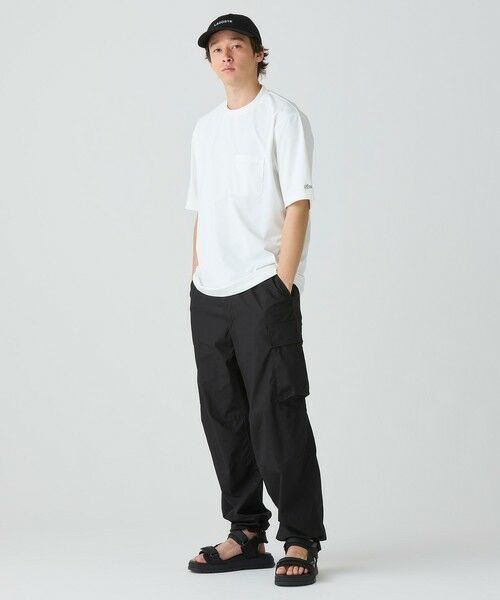 t　半袖-L セール】 ワンポイントロゴ オーバーサイズ ポケット半袖Tシャツ