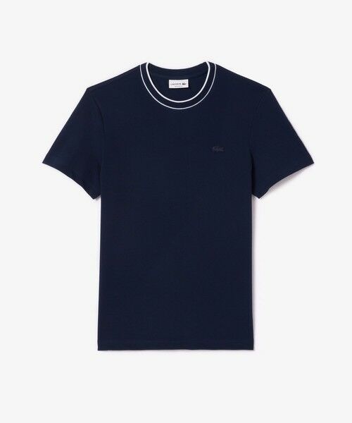LACOSTE / ラコステ Tシャツ | 配色ラインドリブネック鹿の子地 半袖Tシャツ | 詳細3