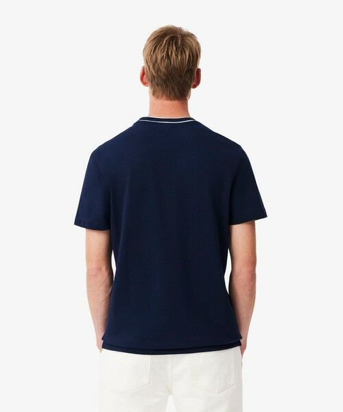 LACOSTE / ラコステ Tシャツ | 配色ラインドリブネック鹿の子地 半袖Tシャツ | 詳細2