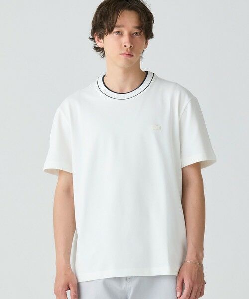 LACOSTE / ラコステ Tシャツ | 配色ラインドリブネック鹿の子地 半袖Tシャツ | 詳細7