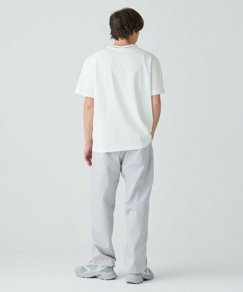 セール】 配色ラインドリブネック鹿の子地 半袖Tシャツ （T