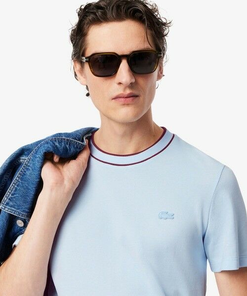 LACOSTE / ラコステ Tシャツ | 配色ラインドリブネック鹿の子地 半袖Tシャツ | 詳細16