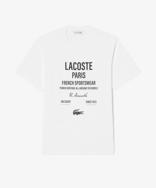 LACOSTE/ラコステ タイポグラフィTシャツ ホワイト 4(日本サイズL) LACOSTE/ラコステ タイポグラフィTシャツ ホワイト 4(日本サイズL)