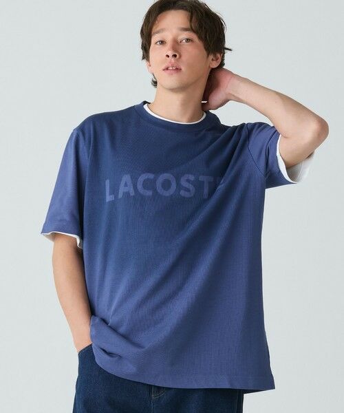LACOSTE / ラコステ Tシャツ | グラデーション ステンシルブランドネームロゴTシャツ | 詳細6