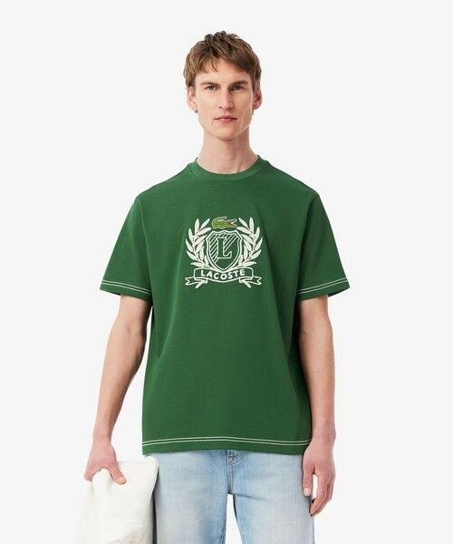 LACOSTE/ラコステ ハンドステッチ風フレンチグラフィックTシャツ グリーン 2(日本サイズS) LACOSTE/ラコステ ハンドステッチ風フレンチグラフィックTシャツ グリーン 2(日本サイズS)