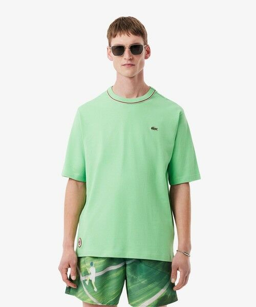 LACOSTE / ラコステ Tシャツ | ローラン・ギャロスコラボ 配色ライン バックプリントTシャツ | 詳細9