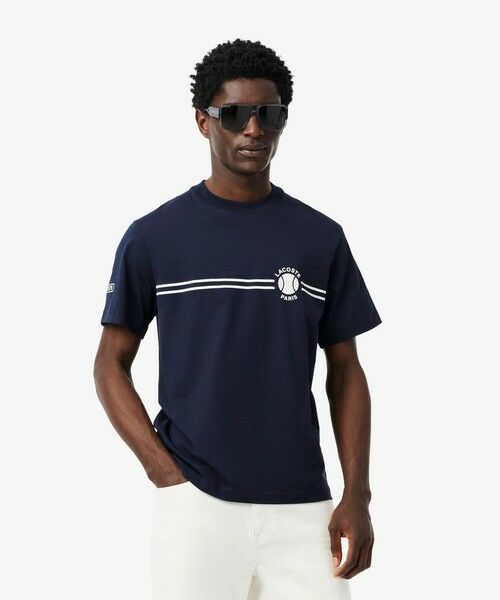 LACOSTE/ラコステ テニスボールプリントTシャツ ネイビー 5(日本サイズXL) LACOSTE/ラコステ テニスボールプリントTシャツ ネイビー 5(日本サイズXL)