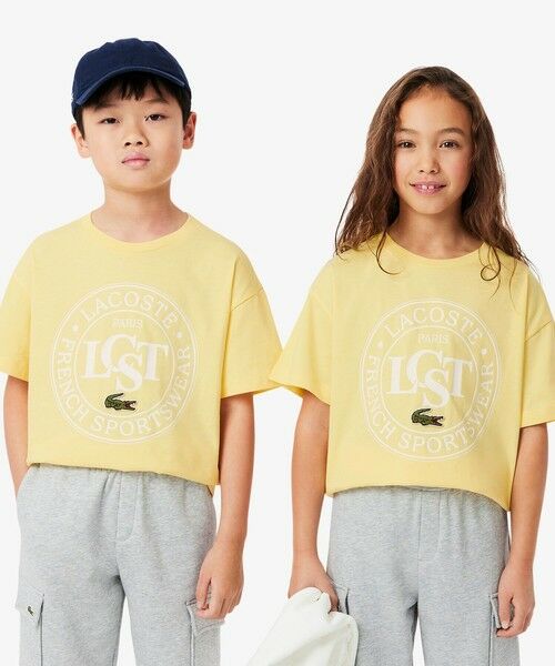 LACOSTE/ラコステ サークルグラフィックキッズTシャツ ペールイエロー 6A(116cm) LACOSTE/ラコステ サークルグラフィックキッズTシャツ ペールイエロー 6A(116cm)