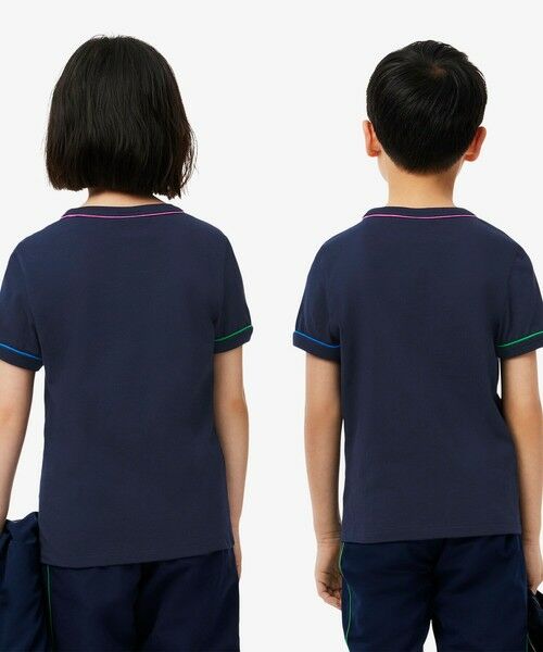 LACOSTE / ラコステ Tシャツ | クレイジーカラーパイピングキッズTシャツ | 詳細8
