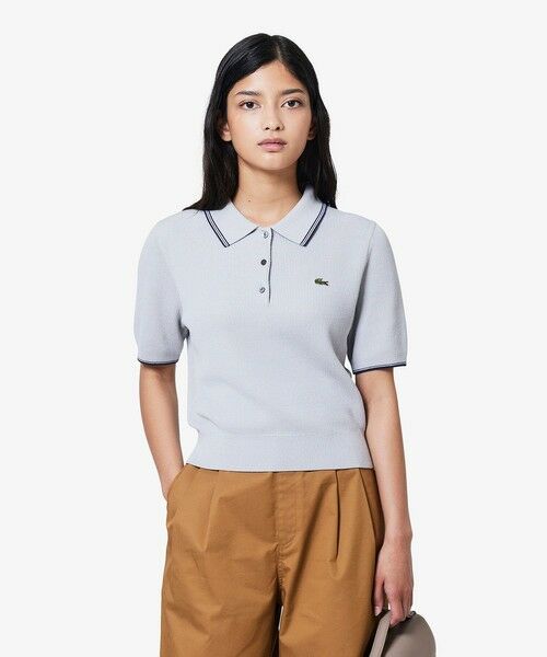 LACOSTE / ラコステ ポロシャツ | 配色ライン コンパクトニットポロシャツ | 詳細11