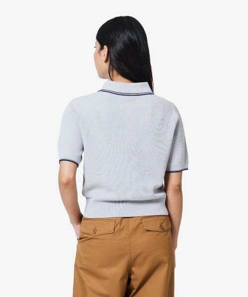 LACOSTE ラコステ ポロシャツ ニットシャツ風 ネイビー ライトグレー コンパクトニットポロシャツ （ポロシャツ）｜LACOSTE