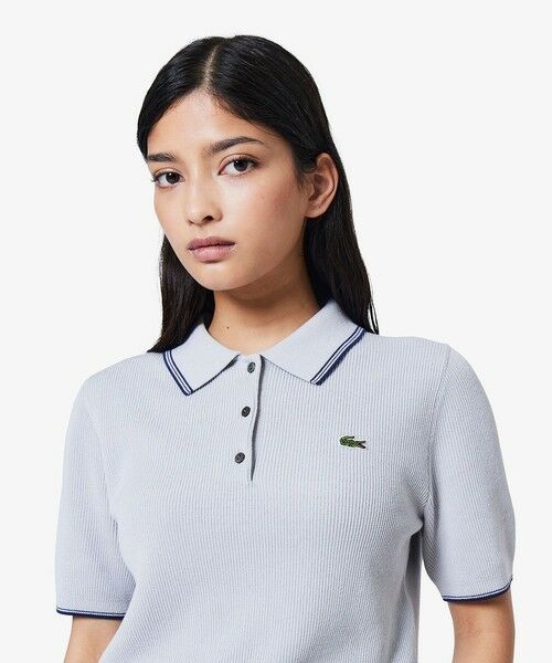 LACOSTE ホワイト ブラック ポロシャツ 新品 ラコステ LACOSTE フランスメイドコントラストステッチ