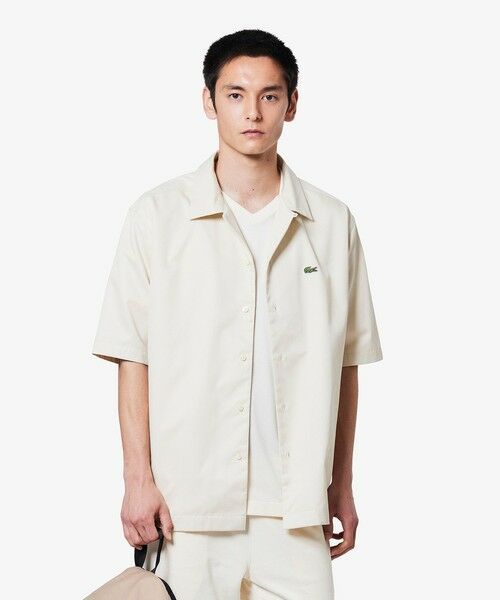 LACOSTE/ラコステ シルクブレンドオープンカラーシャツ オフホワイト 40(日本サイズL) LACOSTE/ラコステ シルクブレンドオープンカラーシャツ オフホワイト 40(日本サイズL)