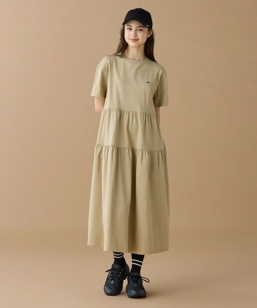 LACOSTE / ラコステ ロング・マキシ丈ワンピース | ティアード切り替え コットンドレス マキシ丈 ワンピース | 詳細4