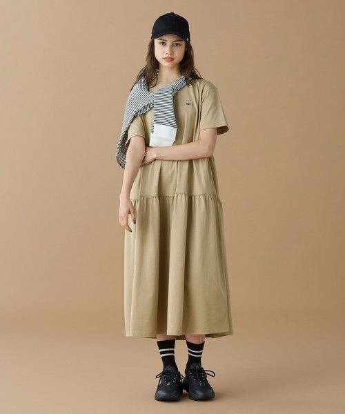 LACOSTE / ラコステ ロング・マキシ丈ワンピース | ティアード切り替え コットンドレス マキシ丈 ワンピース | 詳細1