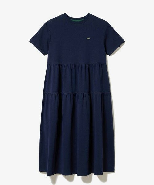ティアード切り替え コットンドレス マキシ丈 ワンピース