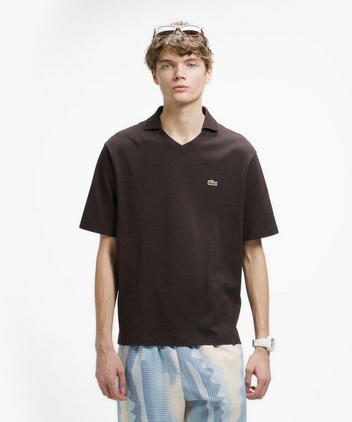 LACOSTE / ラコステ ポロシャツ | L.12.12アレンジ スキッパーネックポロシャツ（スミクロ）