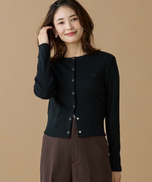 LACOSTE / ラコステ カーディガン・ボレロ | リブジャージカーディガン(ブラック)