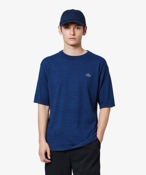 LACOSTE/ラコステ 3色混合メランジェニットTシャツ インディゴブルー 5(日本サイズXL) LACOSTE/ラコステ 3色混合メランジェニットTシャツ インディゴブルー 5(日本サイズXL)