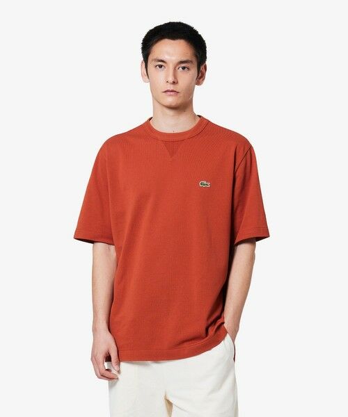 LACOSTE/ラコステ L.12.12アレンジ ガゼット付き鹿の子地Tシャツ ブリック 2(日本サイズS) LACOSTE/ラコステ L.12.12アレンジ ガゼット付き鹿の子地Tシャツ ブリック 2(日本サイズS)