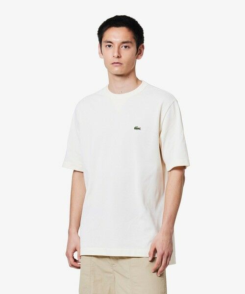 LACOSTE/ラコステ L.12.12アレンジ ガゼット付き鹿の子地Tシャツ オフホワイト 3(日本サイズM) LACOSTE/ラコステ L.12.12アレンジ ガゼット付き鹿の子地Tシャツ オフホワイト 3(日本サイズM)