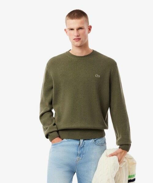 LACOSTE/ラコステ エッセンシャルウールニットセーター オリーブ 2(日本サイズS) LACOSTE/ラコステ エッセンシャルウールニットセーター オリーブ 2(日本サイズS)