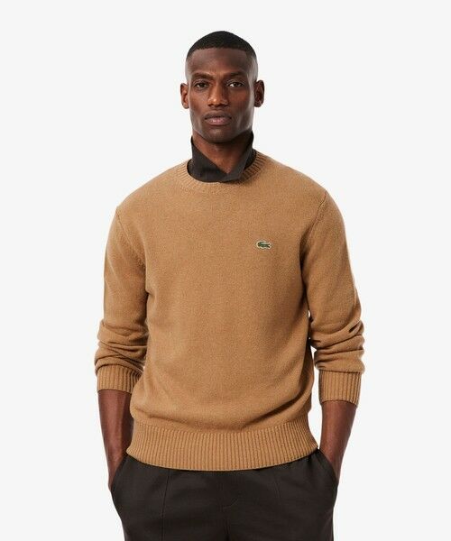 LACOSTE/ラコステ エッセンシャルウールニットセーター キャメル 4(日本サイズL) LACOSTE/ラコステ エッセンシャルウールニットセーター キャメル 4(日本サイズL)