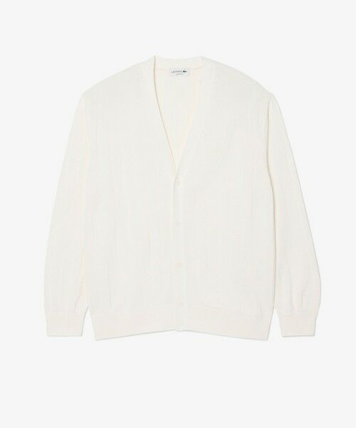 LACOSTE / ラコステ カーディガン・ボレロ | ハイゲージリブニットカーディガン(ホワイト)