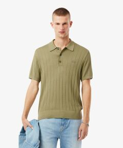 LACOSTE ベージュ ニットジャケット Mサイズ セール】 バックステッチニットジャケット （ニット・セーター