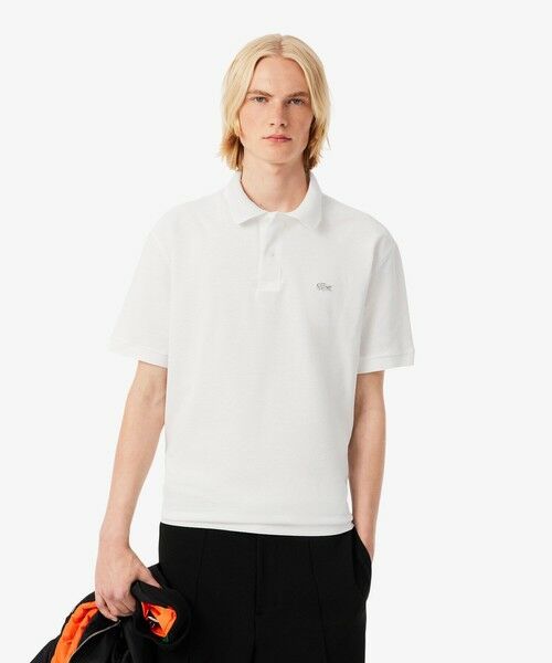 LACOSTE/ラコステ ヘビーウェイトルーズフィットポロシャツ ホワイト L LACOSTE/ラコステ ヘビーウェイトルーズフィットポロシャツ ホワイト L
