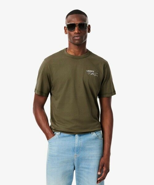 LACOSTE/ラコステ シャンタコバックプリントTシャツ オリーブ 3(日本サイズM) LACOSTE/ラコステ シャンタコバックプリントTシャツ オリーブ 3(日本サイズM)