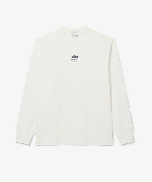 LACOSTE/ラコステ ワンポイントプリントロングスリーブTシャツ ホワイト S LACOSTE/ラコステ ワンポイントプリントロングスリーブTシャツ ホワイト S