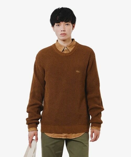 LACOSTE/ラコステ ワッフルニットセーター キャメル 4(日本サイズL) LACOSTE/ラコステ ワッフルニットセーター キャメル 4(日本サイズL)