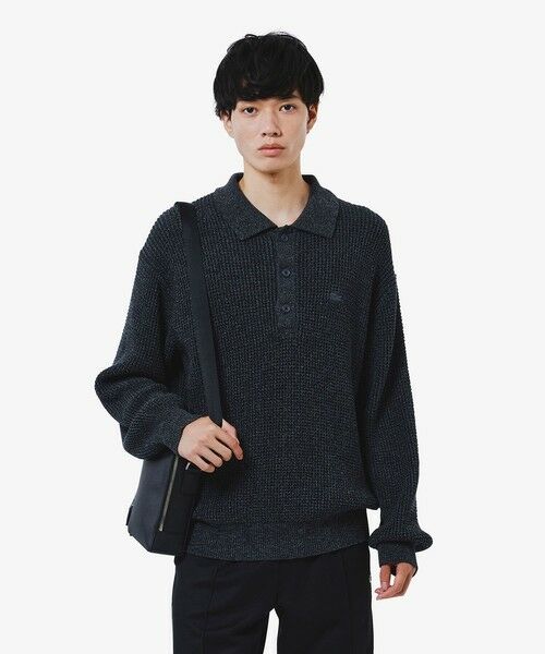 LACOSTE / ラコステ ニット・セーター | ワッフルニットポロセーター(グレー)