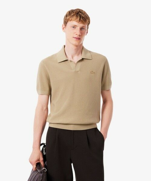 LACOSTE / ラコステ ニット・セーター | オープンカラーワッフルニット(ベージュ)