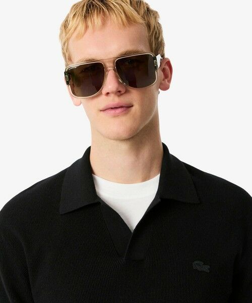 LACOSTE / ラコステ ニット・セーター | オープンカラーワッフルニット | 詳細6