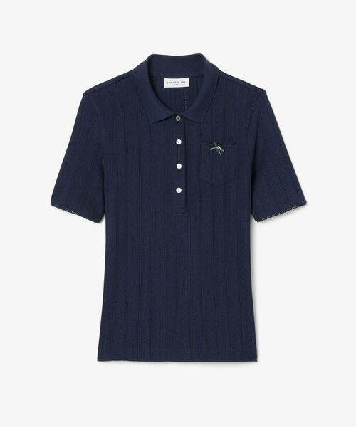 LACOSTE / ラコステ ポロシャツ | レース調 リボン付き ポインテルニット 半袖ポロシャツ | 詳細3