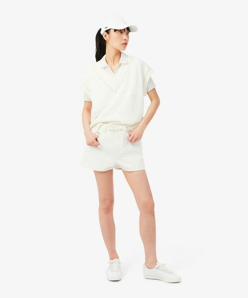 LACOSTE / ラコステ ポロシャツ | レース調 リボン付き ポインテルニット 半袖ポロシャツ | 詳細13
