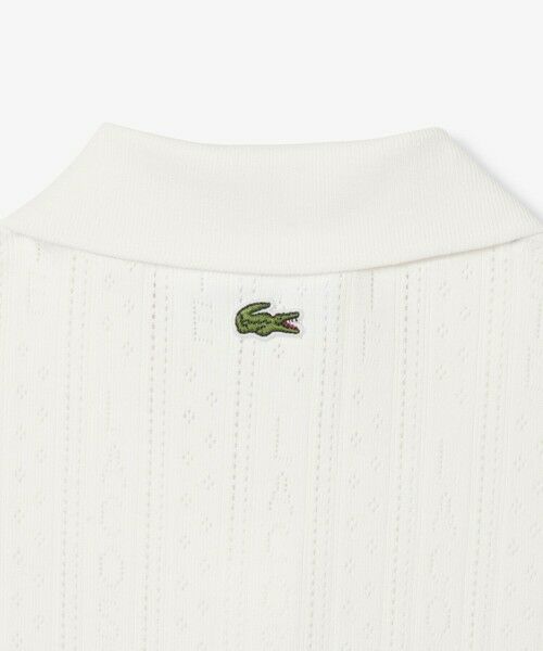 LACOSTE / ラコステ ポロシャツ | レース調 リボン付き ポインテルニット 半袖ポロシャツ | 詳細12