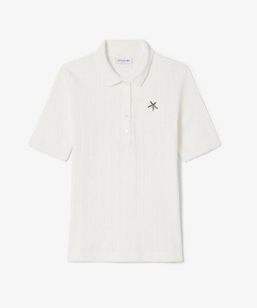 LACOSTE / ラコステ ポロシャツ | レース調 リボン付き ポインテルニット 半袖ポロシャツ | 詳細9