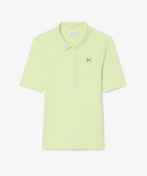 LACOSTE / ラコステ ポロシャツ | レース調 リボン付き ポインテルニット 半袖ポロシャツ | 詳細14