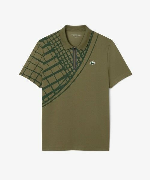 LACOSTE/ラコステ アシンメトリーラケットグラフィックウルトラドライポロシャツ オリーブ 4(日本サイズL) LACOSTE/ラコステ アシンメトリーラケットグラフィックウルトラドライポロシャツ オリーブ 4(日本サイズL)