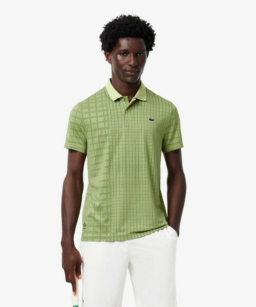 LACOSTE / ラコステ ポロシャツ | 『ダニール・メドベージェフ』オールオーバーラケットプリントドライポロシャツ(グリーン)